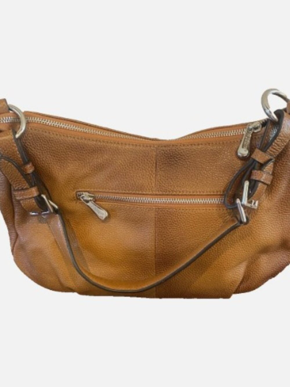 FZONE Brown Pebbled Leather Shoulder Handbag